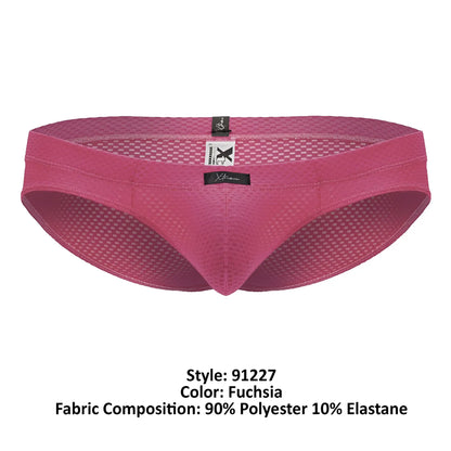 Fuchsia xtremen 91227 microfiber briefs with breathable mesh texture and elastic waistband for men