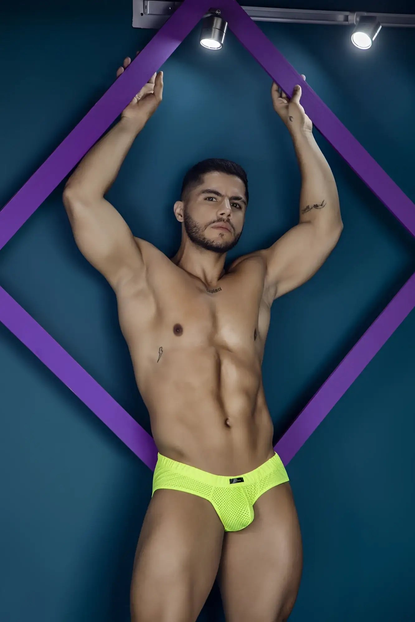 Neon green microfiber mesh briefs xtremen 91227 with breathable fabric for comfortable everyday wear