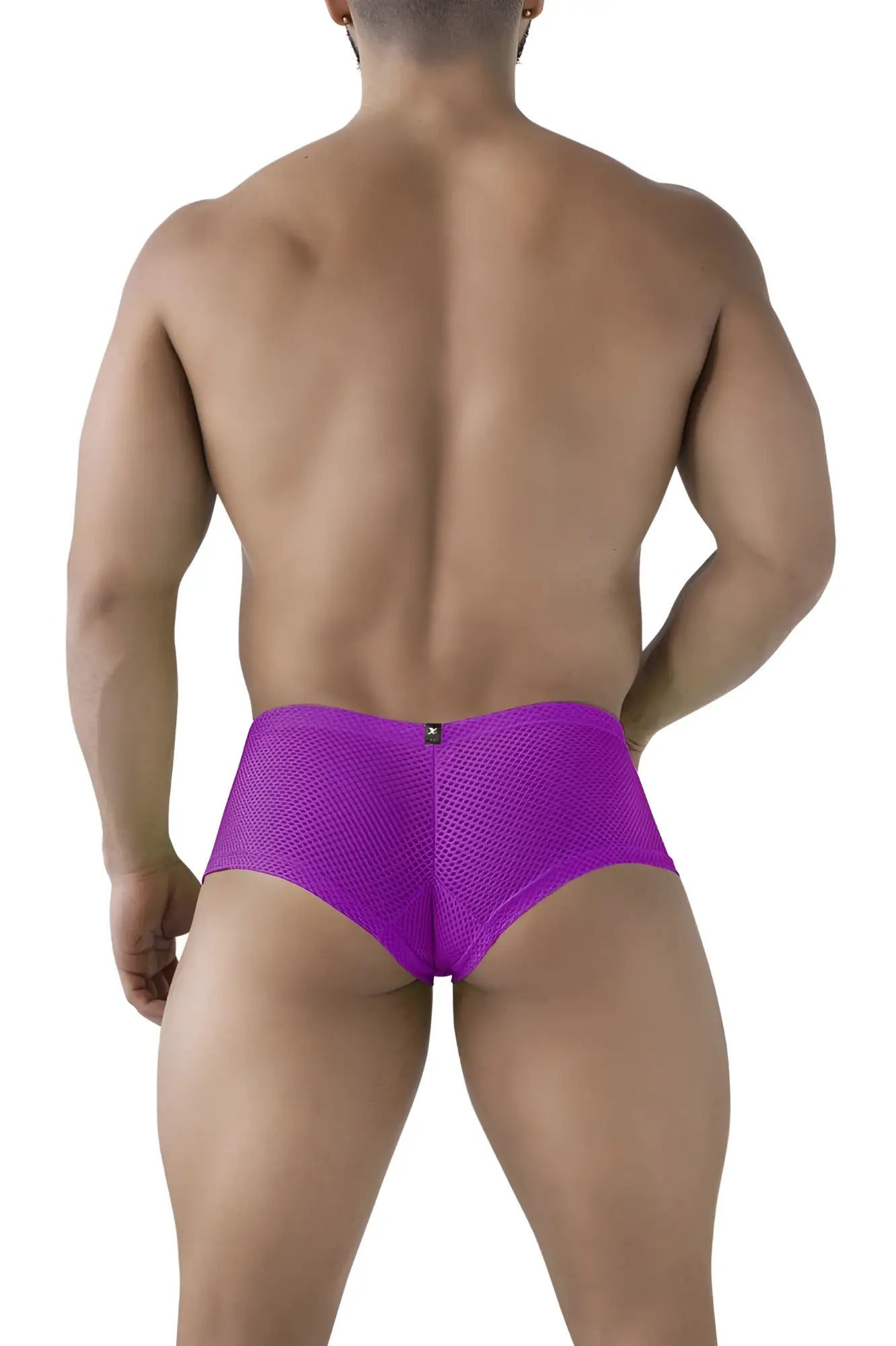 Purple xtremen 91228 microfiber trunks featuring snug mesh briefs with a form-fitting design