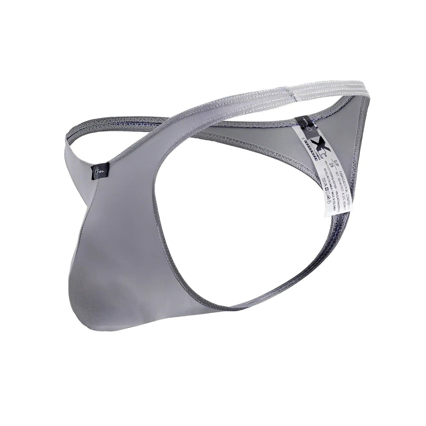 Gray men’s thong xtremen 91232 made of smooth stretchy microfiber fabric with sleek design and reinforced stitching