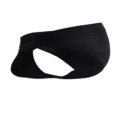 Black xtremen 91233 microfiber briefs with sleek form-fitting design and subtle stitching details