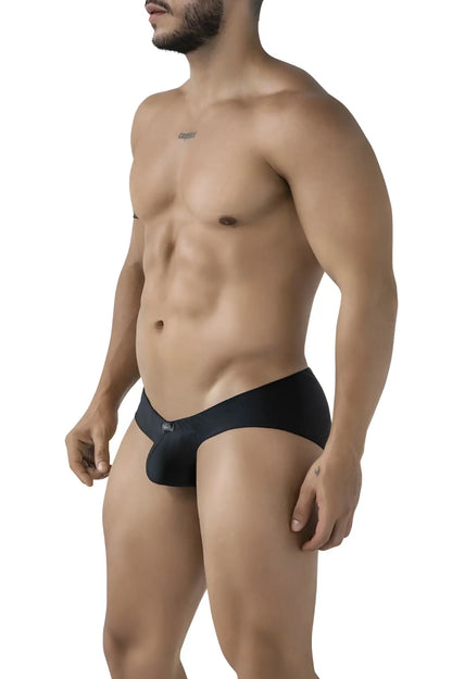 Black xtremen 91233 microfiber briefs with snug form-fitting design and small logo on waistband