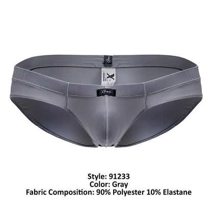 Xtremen 91233 microfiber gray men’s briefs made of 90 polyester and 10 elastane with black branded tags