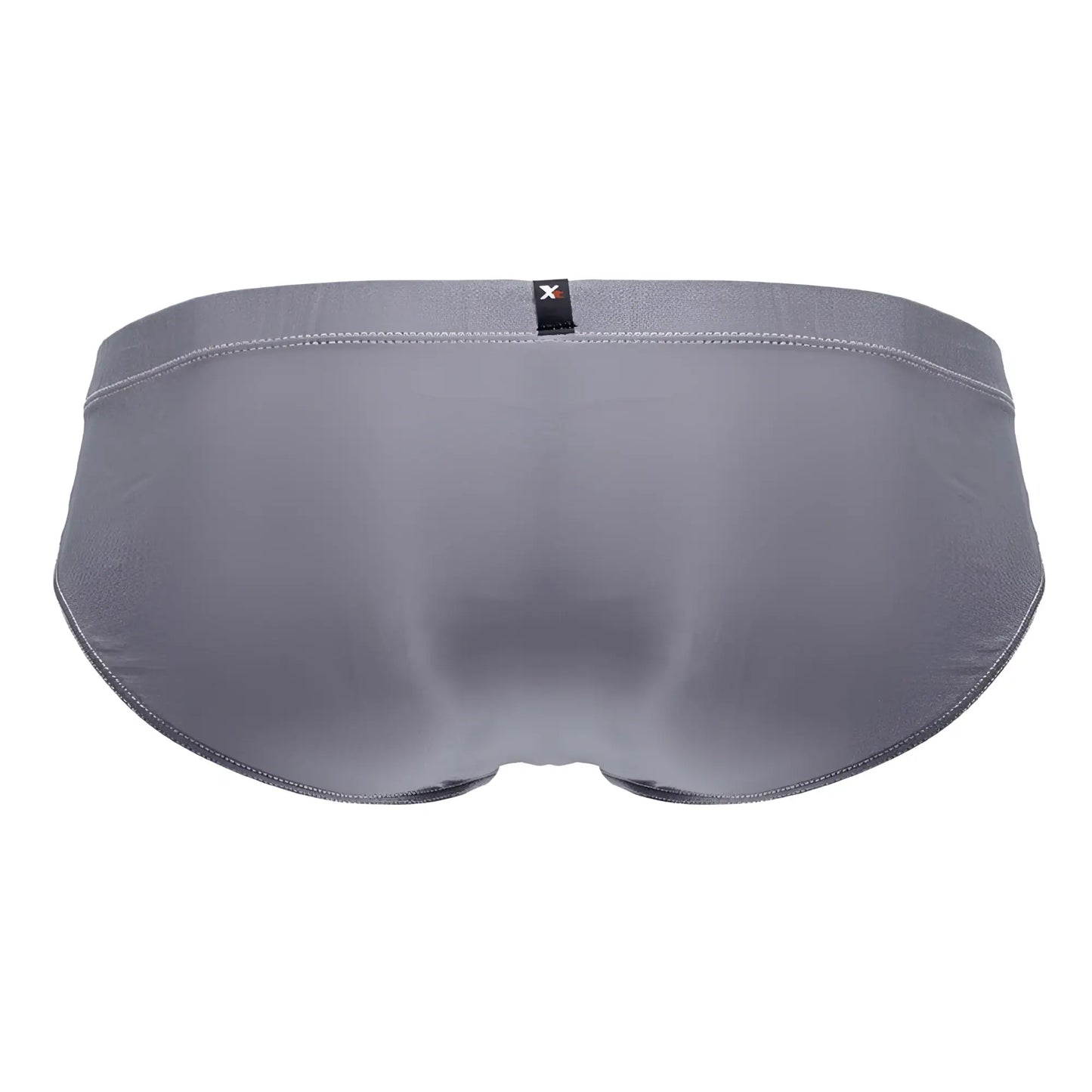 Xtremen 91233 microfiber briefs in gray with subtle textured fabric and a small black brand tag at the waistband