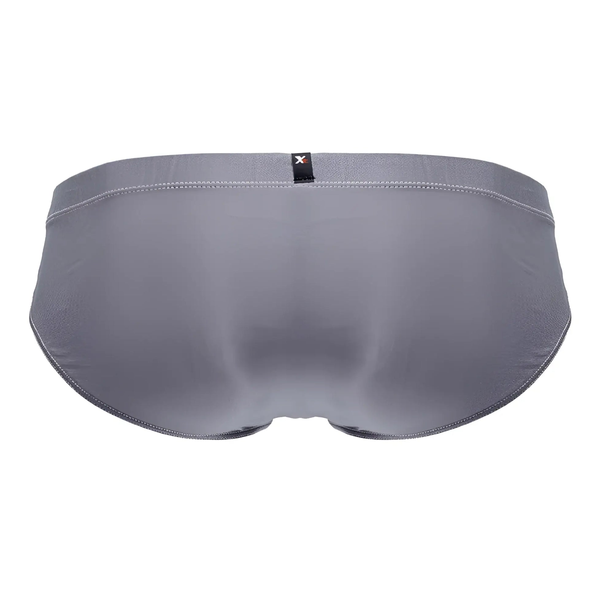 Xtremen 91233 microfiber briefs in gray with subtle textured fabric and a small black brand tag at the waistband