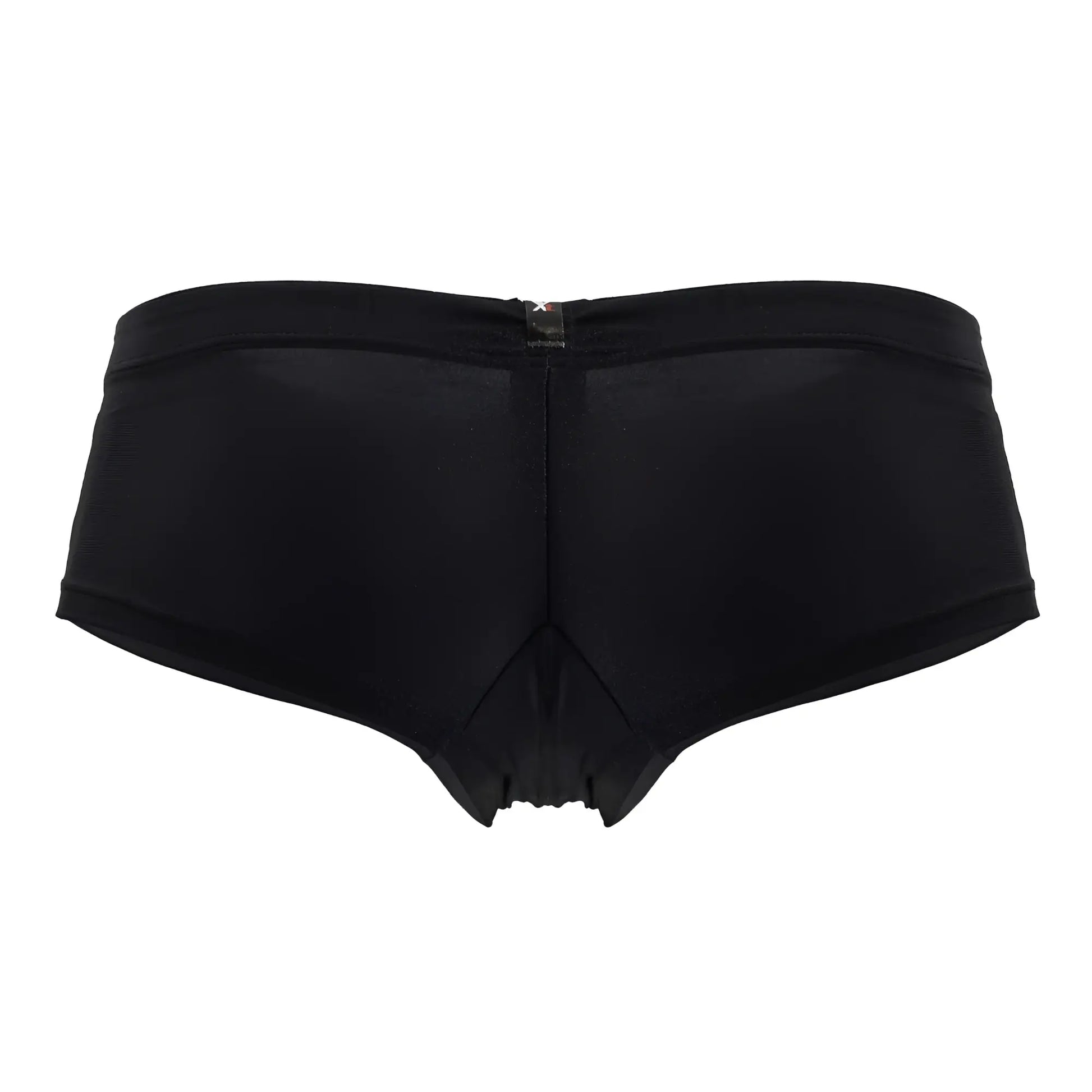 Black xtremen 91234 microfiber trunks with form-fitting smooth stretchy fabric and central seam detail