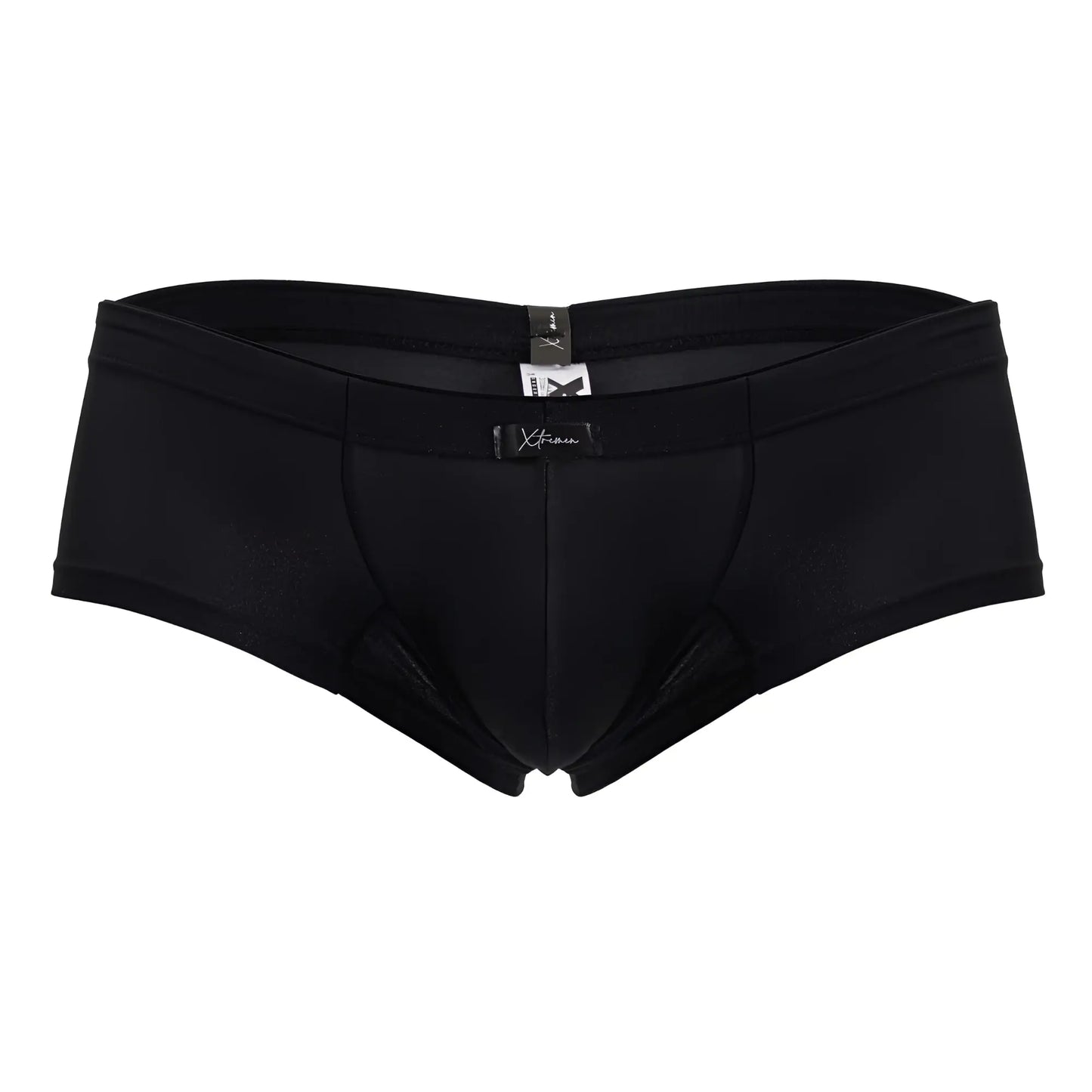 Black xtremen 91234 microfiber trunks mens briefs with smooth form fitting design and subtle texture in black color