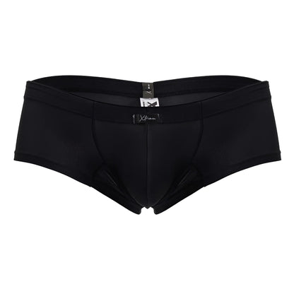 Black xtremen 91234 microfiber trunks mens briefs with smooth form fitting design and subtle texture in black color