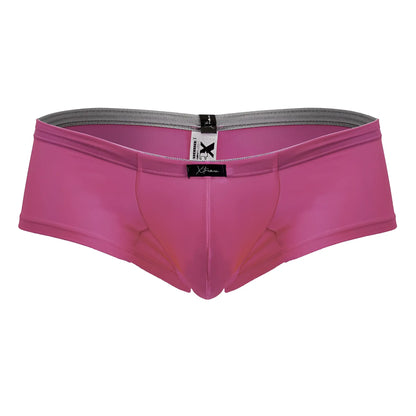 Pink xtrmn xtremen 91234 microfiber briefs in fuchsia with gray waistband and smooth form-fitting fabric