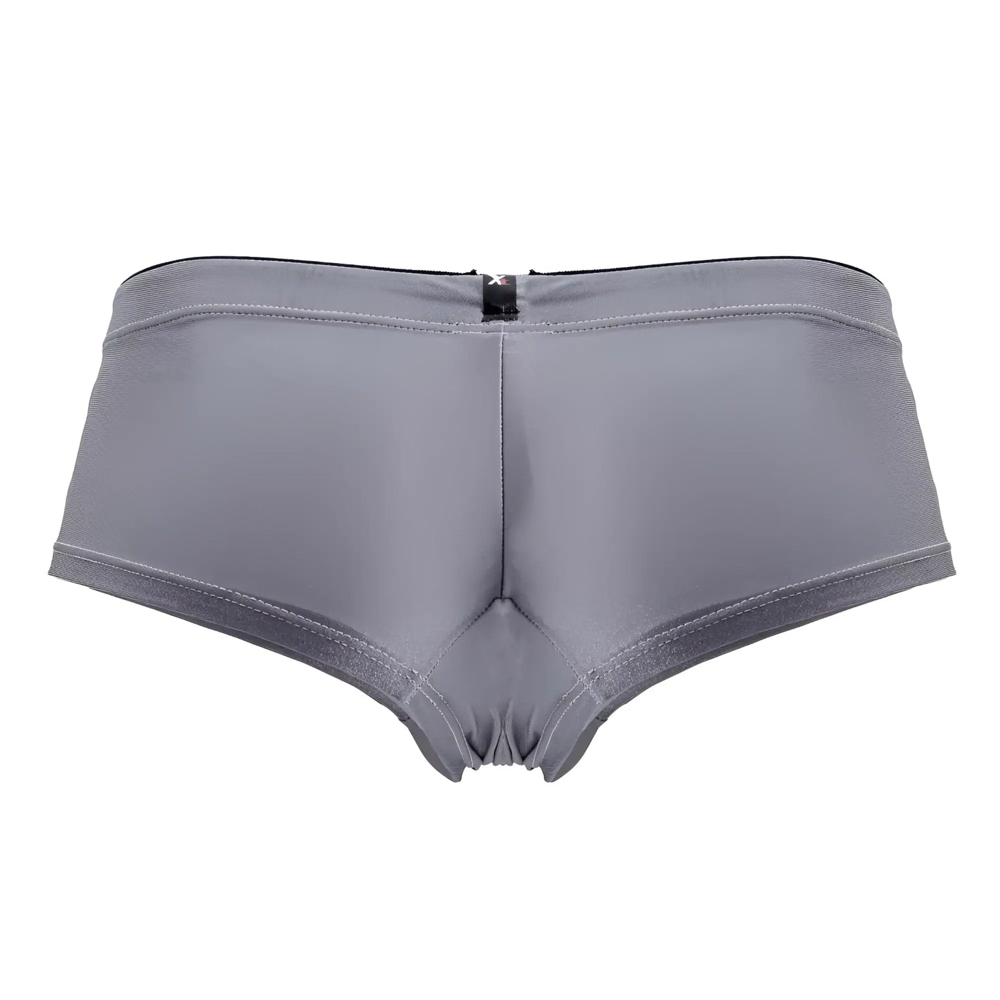 Gray xtremen 91234 microfiber trunks with smooth stretchy fabric and black trim along the waistband