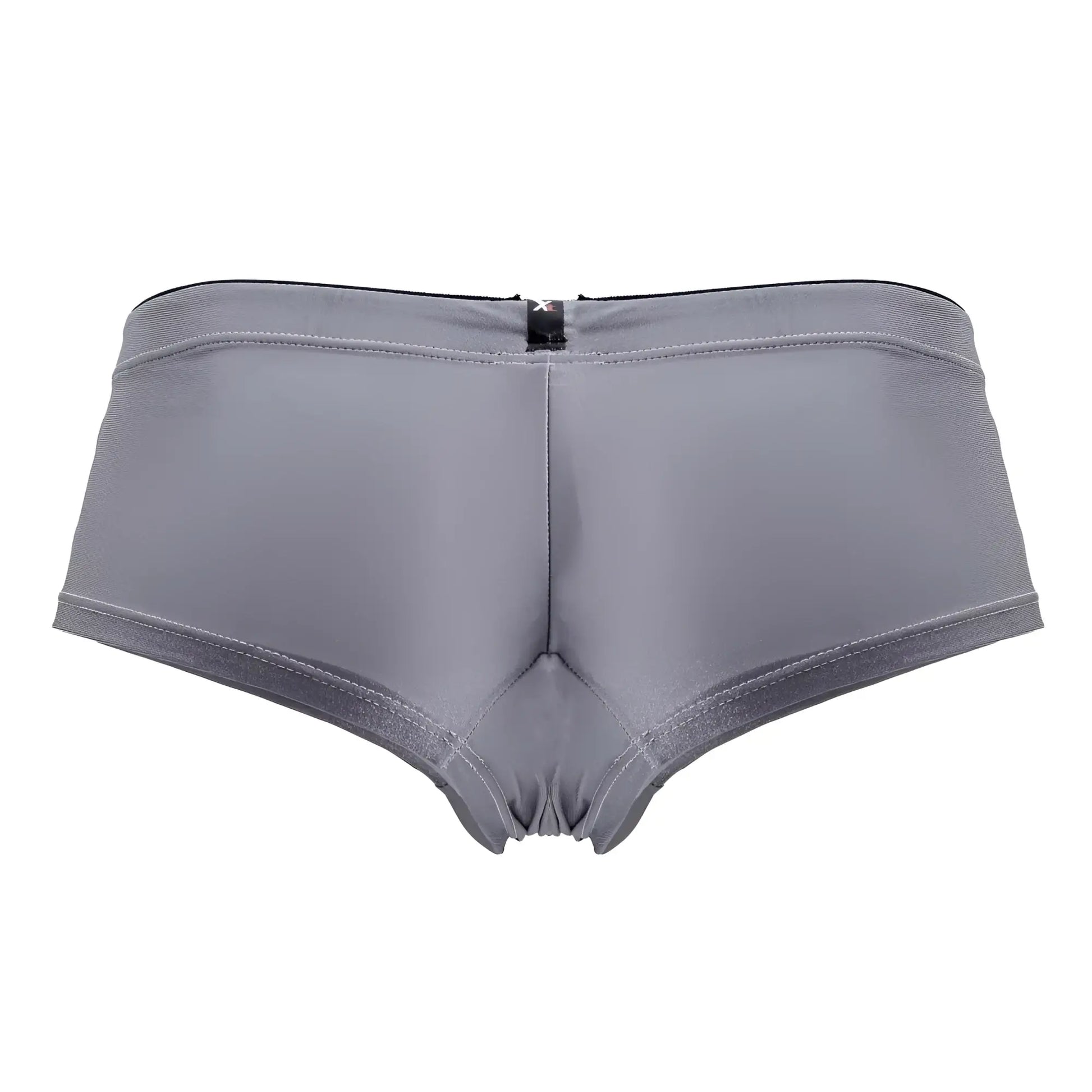 Gray xtremen 91234 microfiber trunks with smooth stretchy fabric and black trim along the waistband