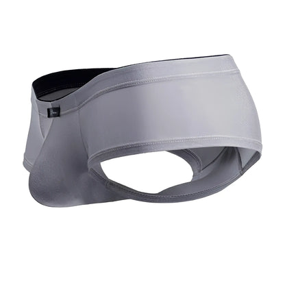 Xtremen 91234 microfiber trunks in gray featuring smooth stretchy fabric and black inner lining for men