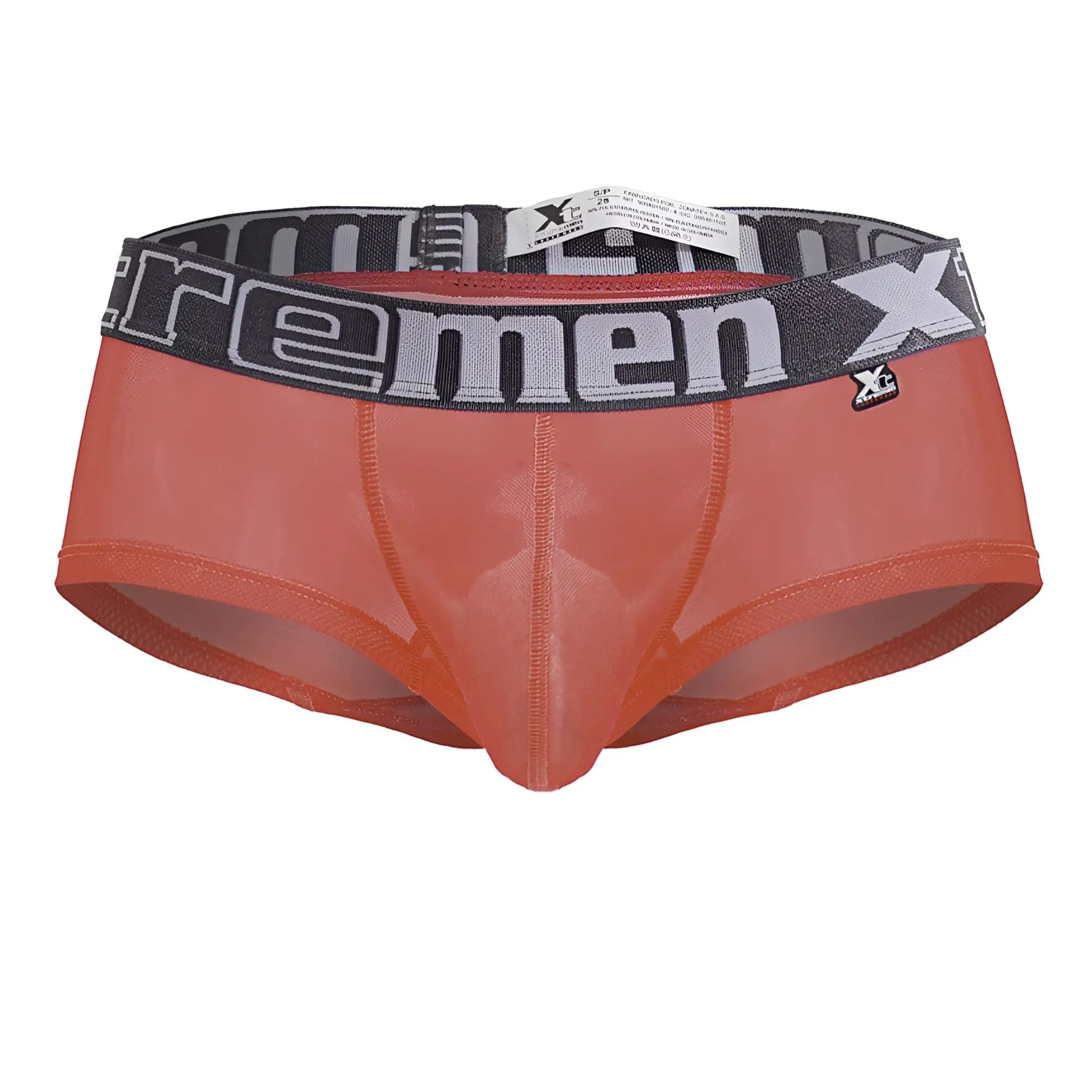 Xtremen 91237 microfiber fuchsia trunks with orange translucent fabric and black gray extremen waistband