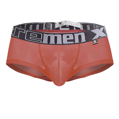 Xtremen 91237 microfiber fuchsia trunks with orange translucent fabric and black gray extremen waistband