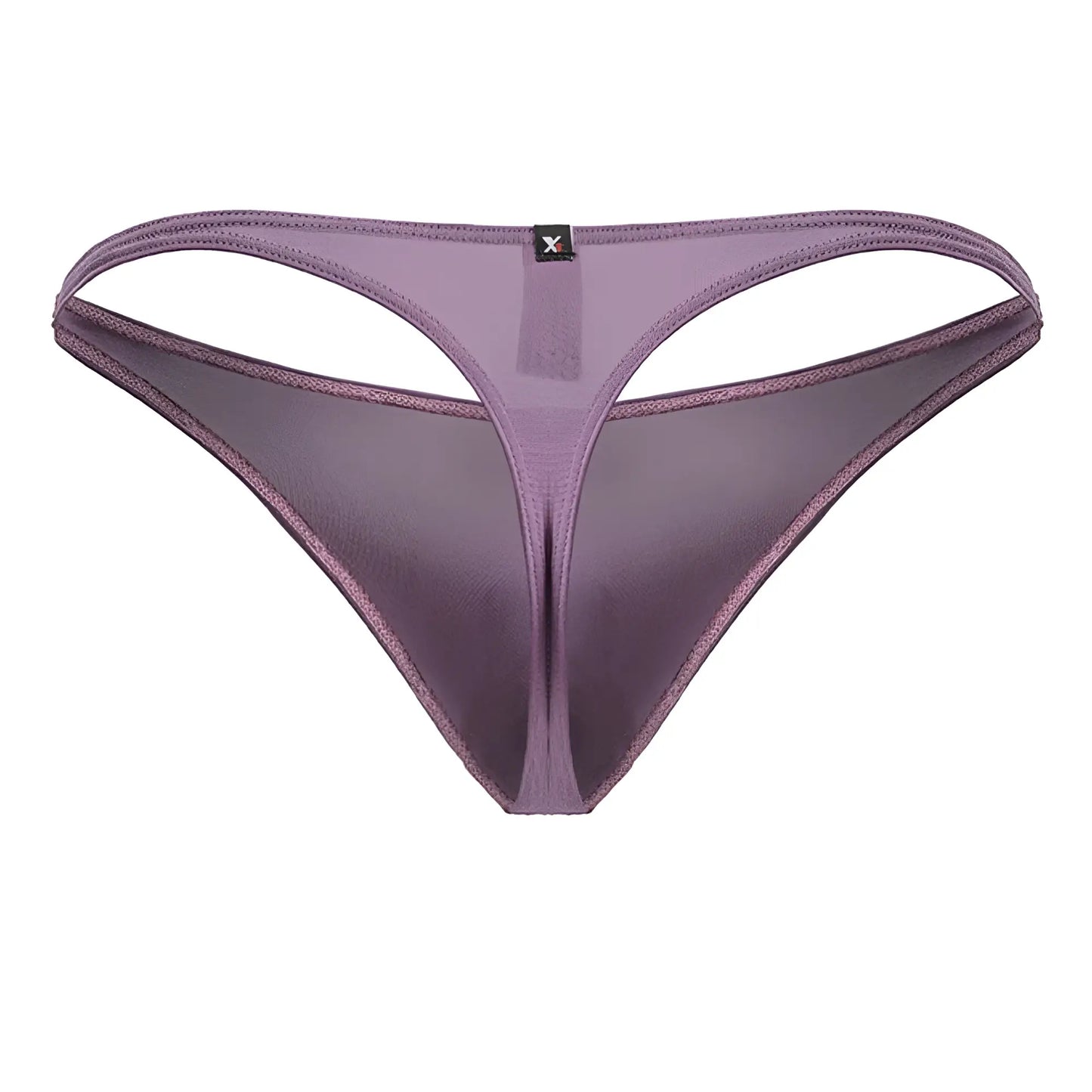Purple blackberry microfiber thong from Xtremen 91238 with a thin supportive waistband and delicate edge stitching