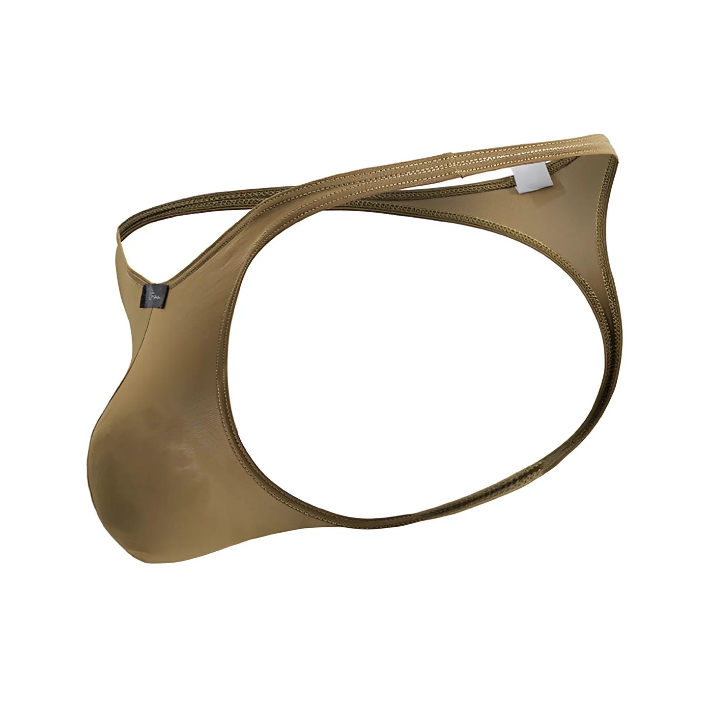 Tan-colored Xtremen 91238 microfiber thong made of smooth stretch fabric with sleek design and reinforced stitching