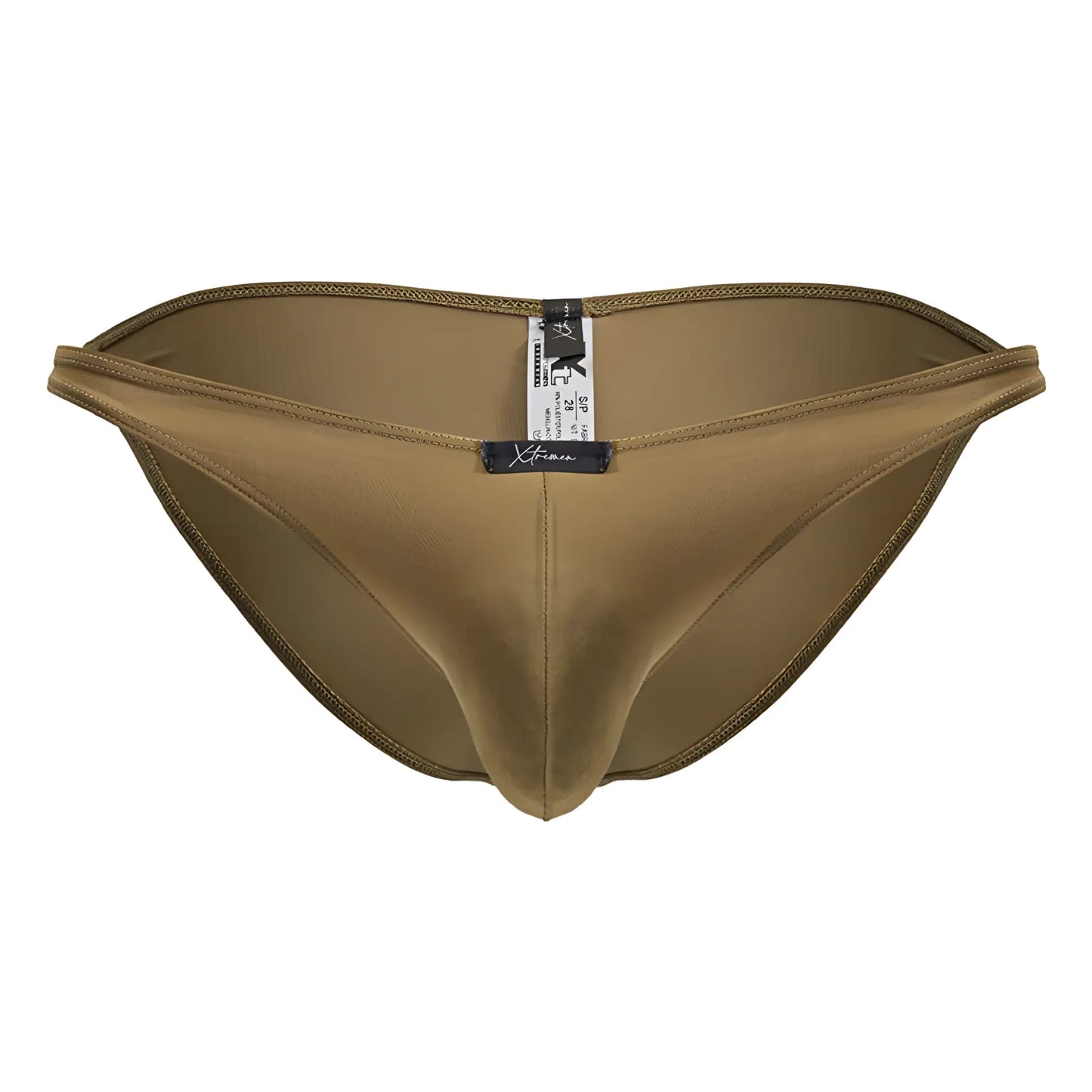 Tan xtremen 91239 microfiber bikini swim trunks with smooth stretchy fabric and subtle edge stitching