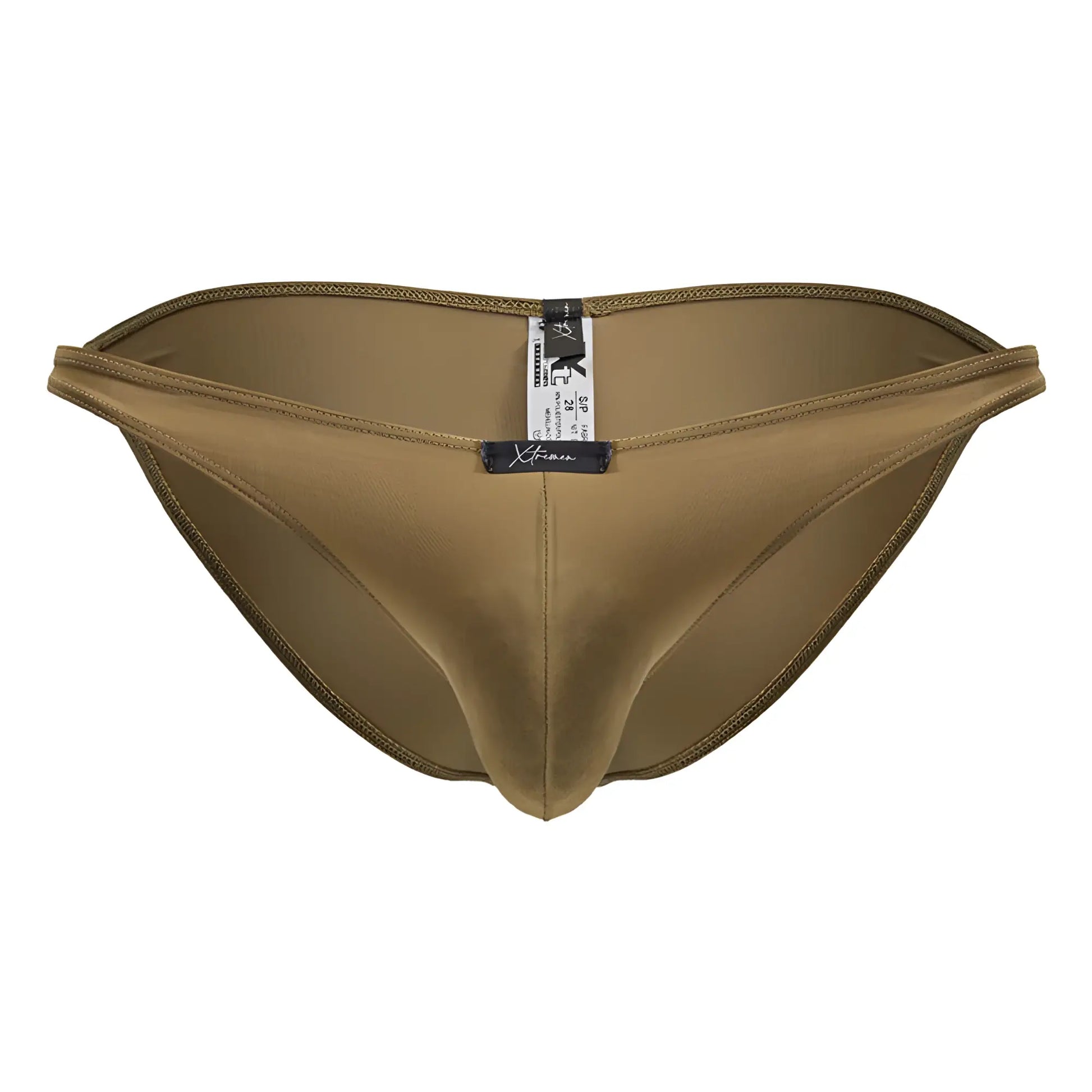 Tan xtremen 91239 microfiber bikini swim trunks with smooth stretchy fabric and subtle edge stitching