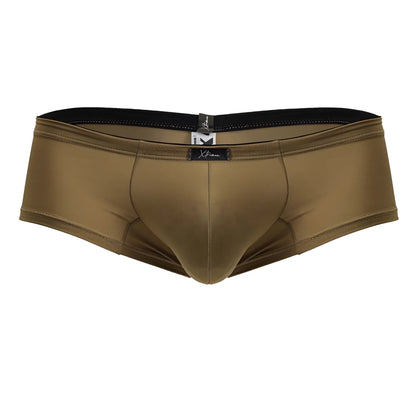 Xtremen 91240 microfiber olive green men’s swim trunks with black elastic waistband and brand tag