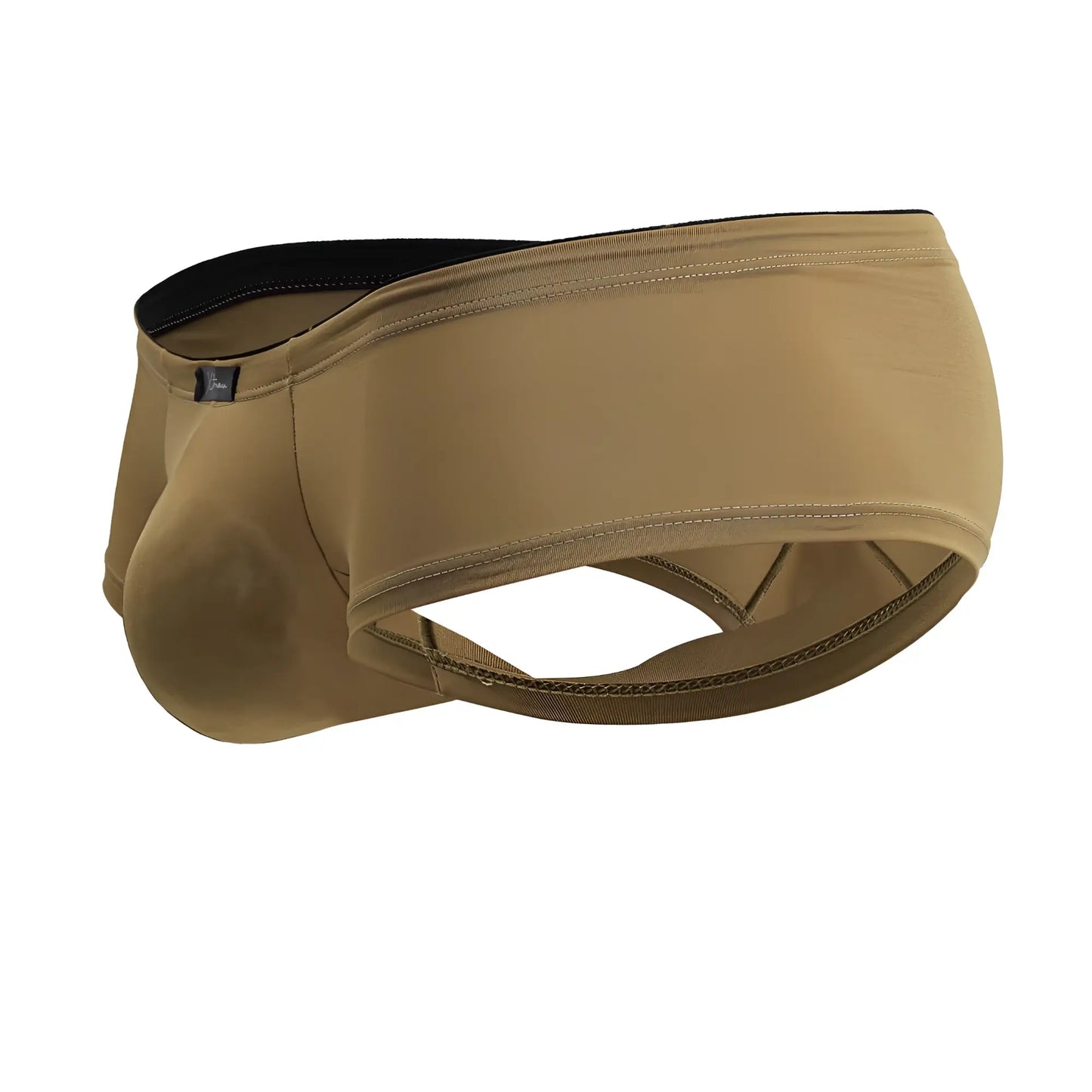 Tan xtremen 91240 microfiber trunks with black elastic waistband and reinforced stitching for men