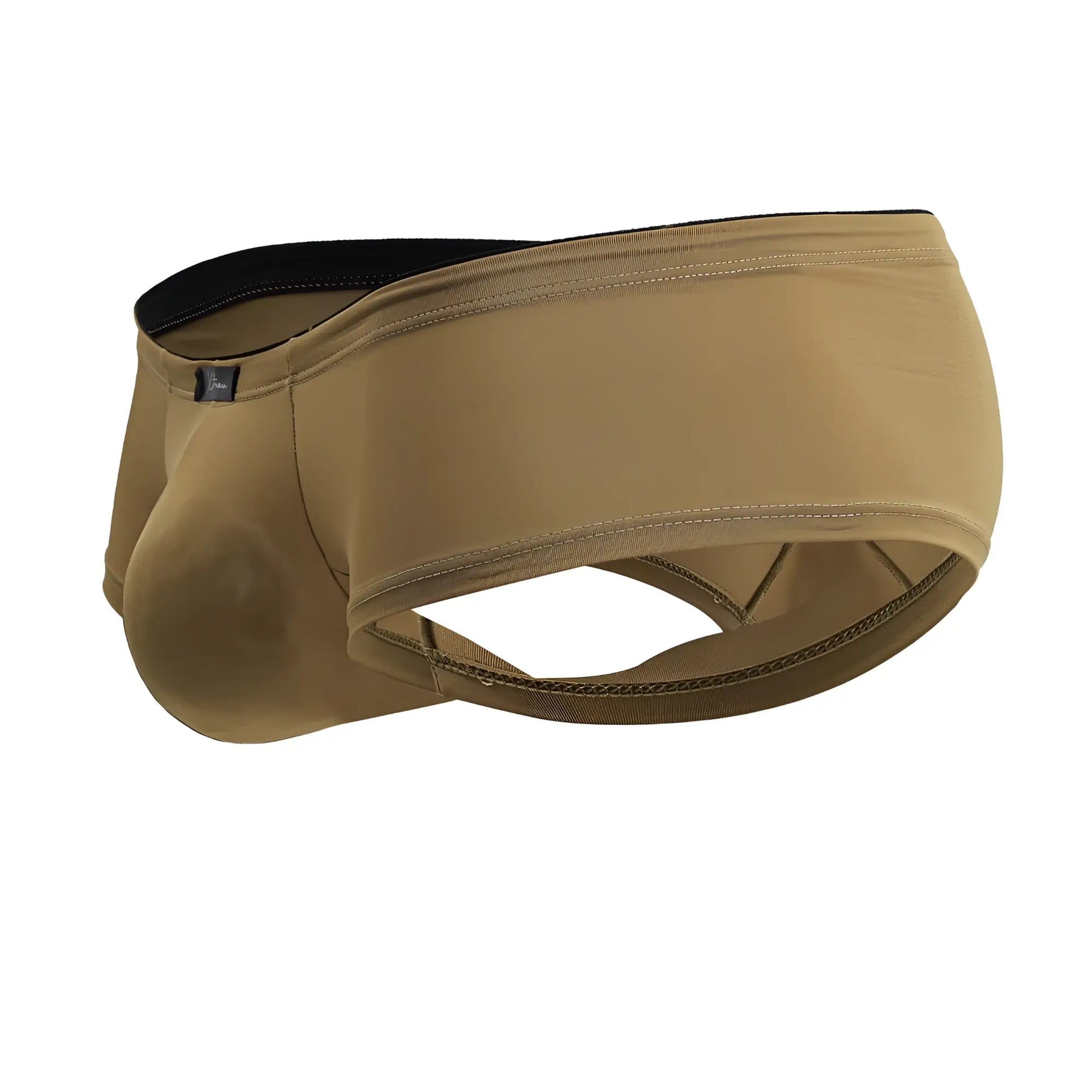 Tan xtremen 91240 microfiber trunks with black elastic waistband and reinforced stitching for men