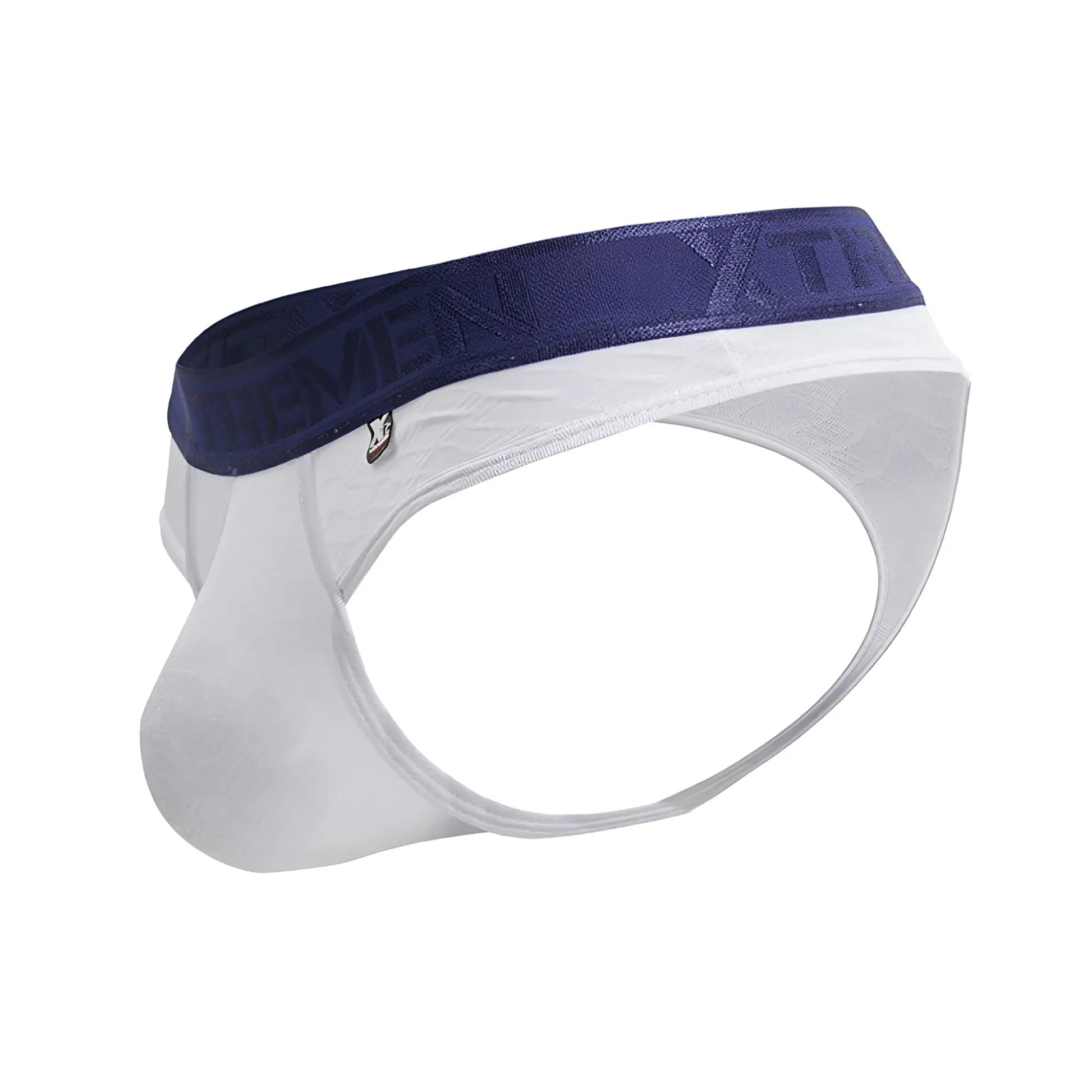 White xtremen 91241 microfiber men’s briefs with navy blue yiti logo waistband for comfortable everyday wear