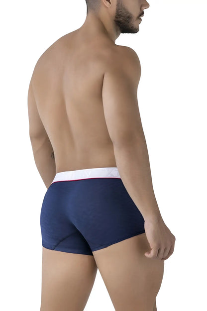 Navy blue xtremen 91243 microfiber briefs with white waistband and red stripe for comfortable daily wear