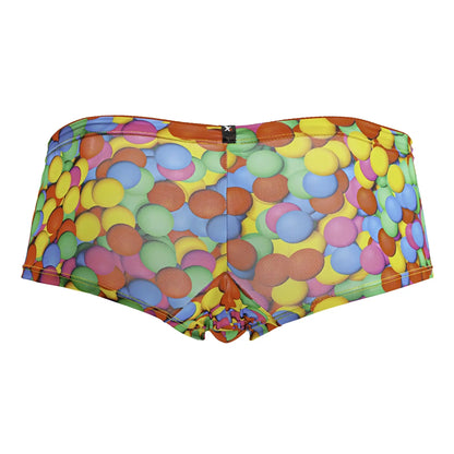Xtremen 91249 printed trunks vibrant multicolored swim trunks with playful overlapping circles pattern in color bubbles