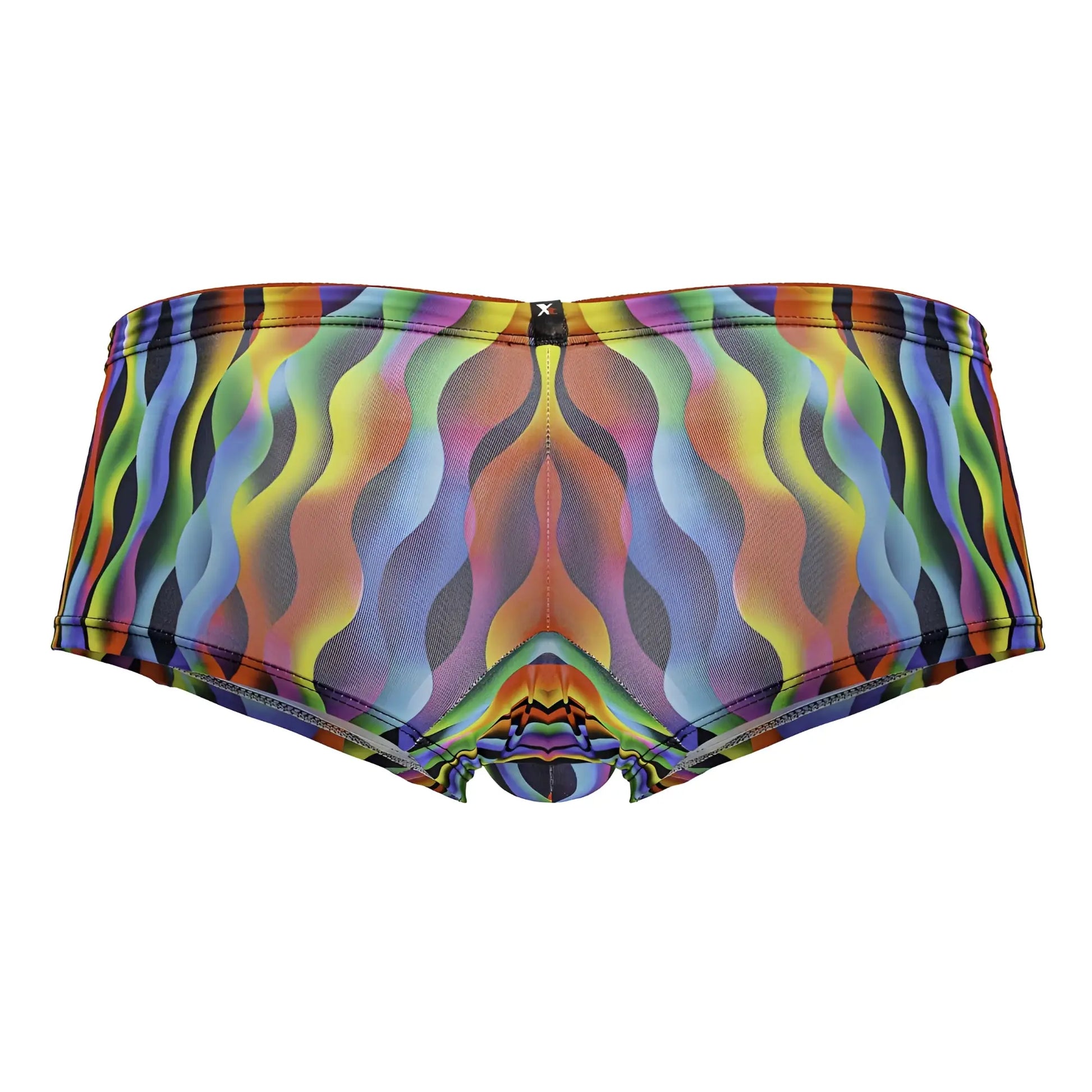 Xtremen 91249 printed trunks color waves vibrant rainbow wave-patterned men’s briefs with elastic waistband