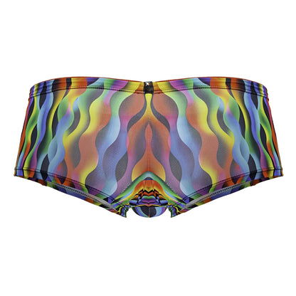 Xtremen 91249 printed trunks color waves vibrant rainbow wave-patterned men’s briefs with elastic waistband