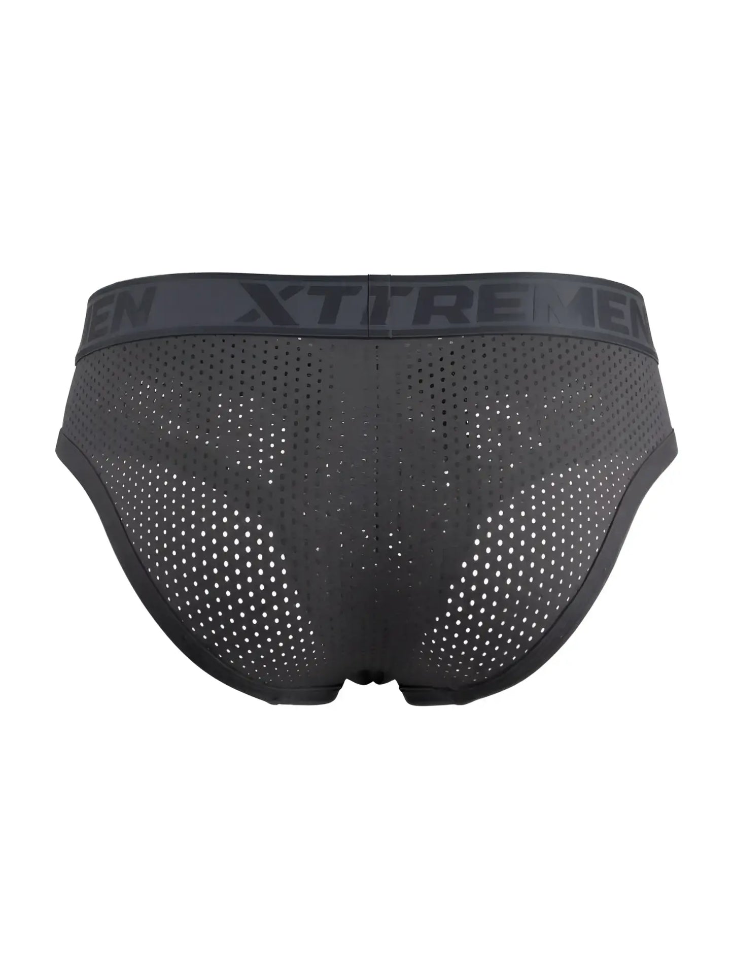 Black xtremen 91250 microfiber mesh briefs with perforated fabric and branded elastic waistband in gray color