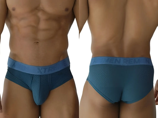 Blue Xtremen 91250 microfiber mesh briefs in petrol color with an elastic men rem waistband for men