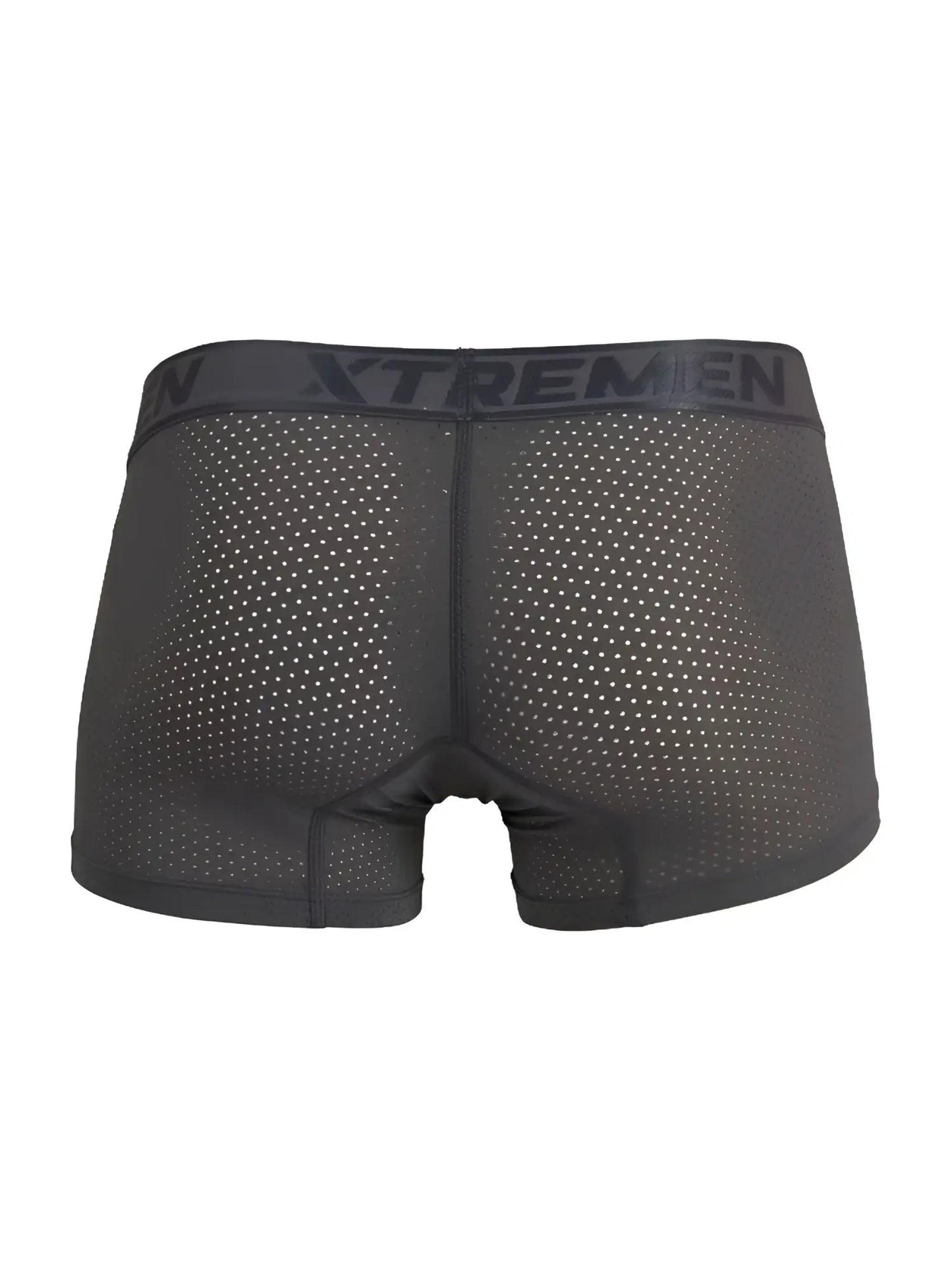 Black xtremen 91251 microfiber mesh boxer briefs with reinforced waistband in gray color for comfortable wear