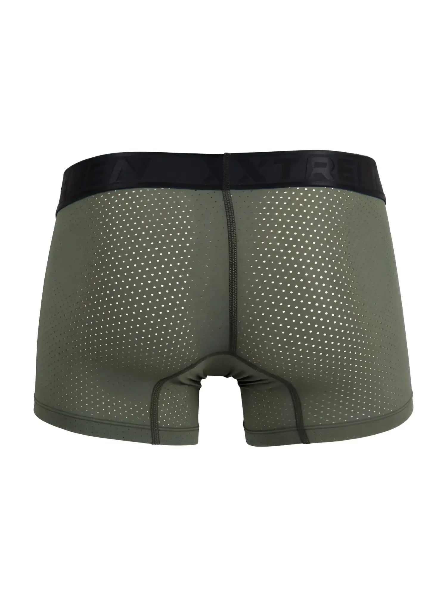 Olive green microfiber mesh boxer briefs with black extreme logo waistband military green xtremen 91251