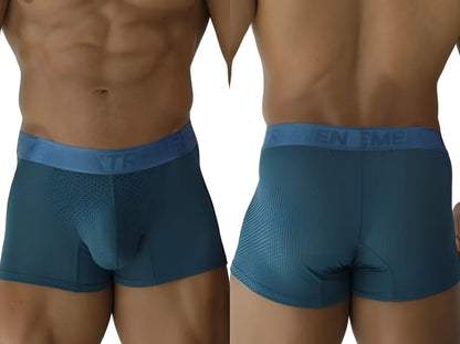 Teal xtremen 91251 microfiber mesh boxer briefs with blue men elastic waistband in petrol color for men