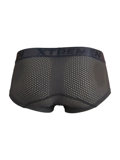 Black xtremen 91252 microfiber mesh trunks with solid waistband logo in gray color for comfortable wear