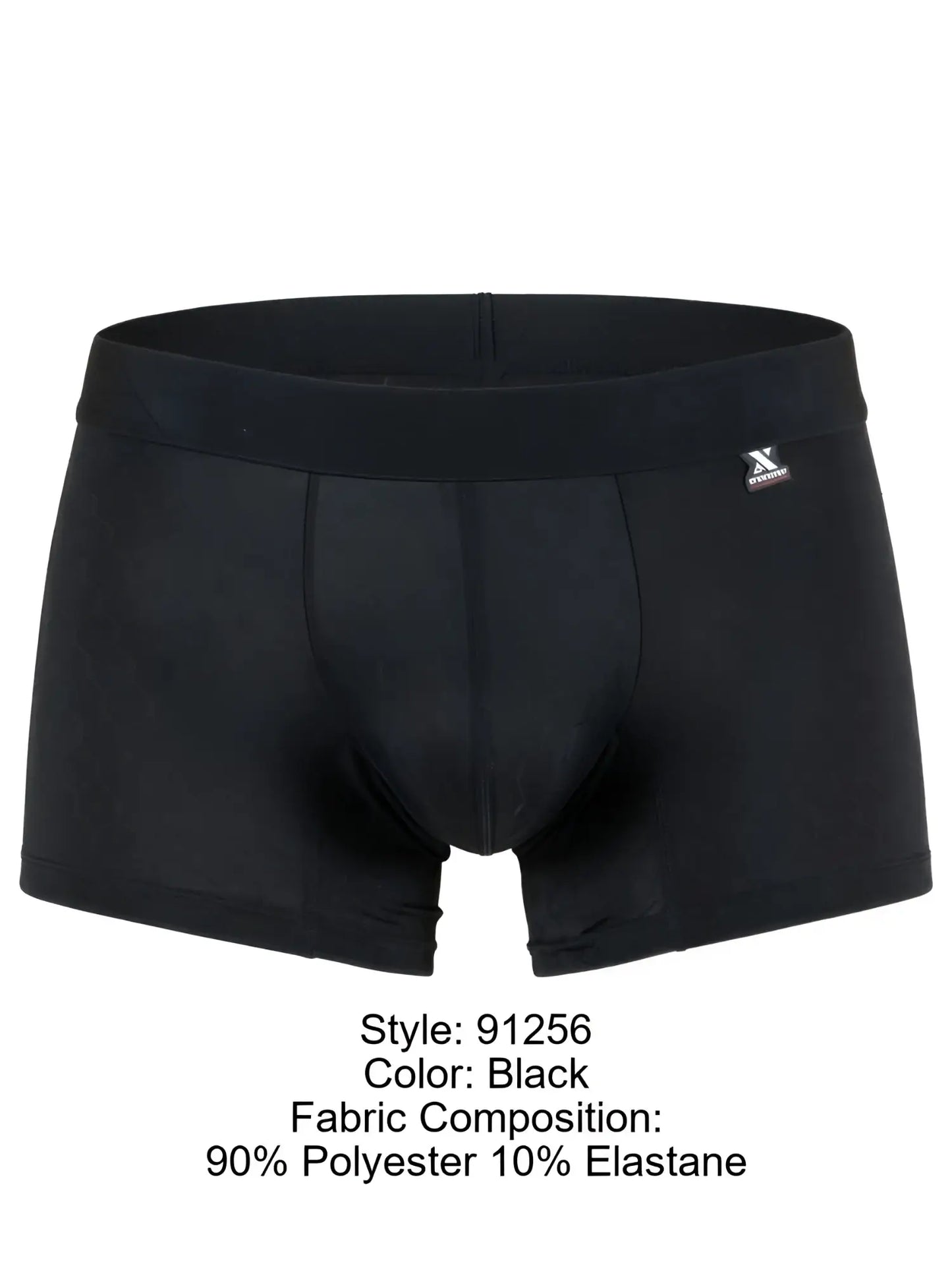 Xtremen black boxer brief with a subtle honeycomb pattern and a small brand logo on the waistband.