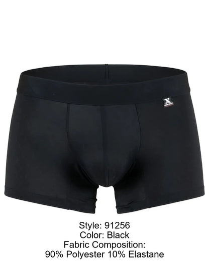 Xtremen black boxer brief with a subtle honeycomb pattern and a small brand logo on the waistband.