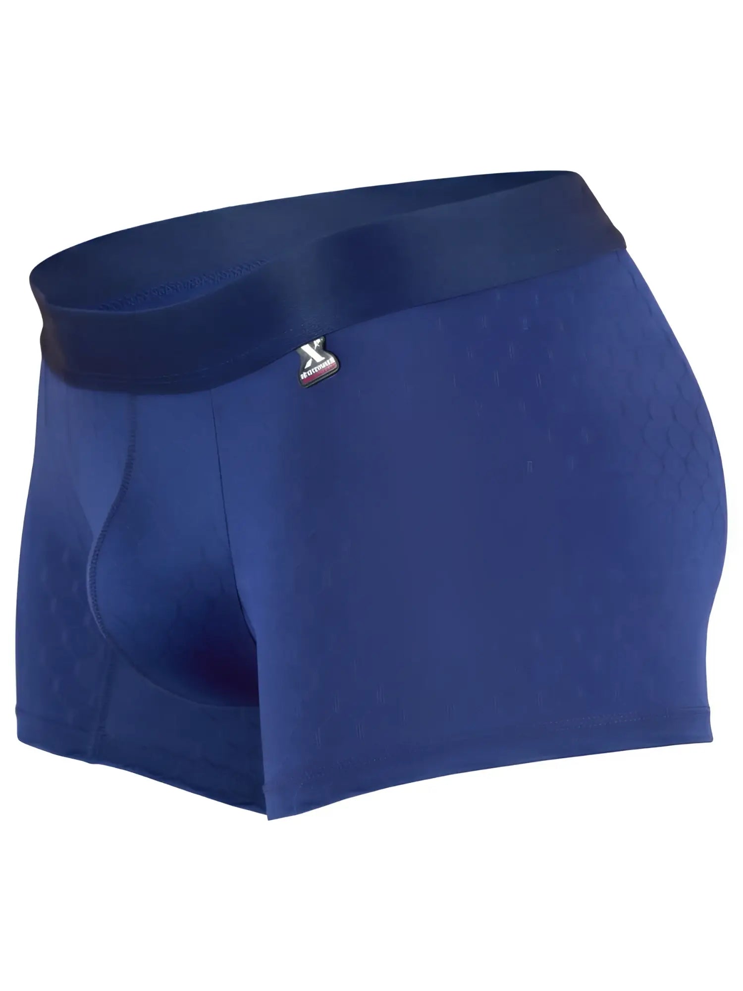 Xtremen royal blue boxer brief with a textured honeycomb pattern and wide elastic waistband featuring a logo tag.