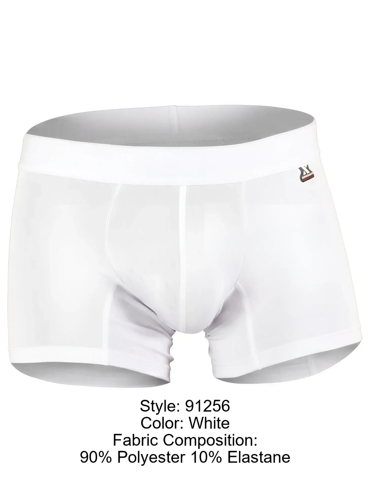 Xtremen white boxer brief with a textured geometric pattern and branded elastic waistband.