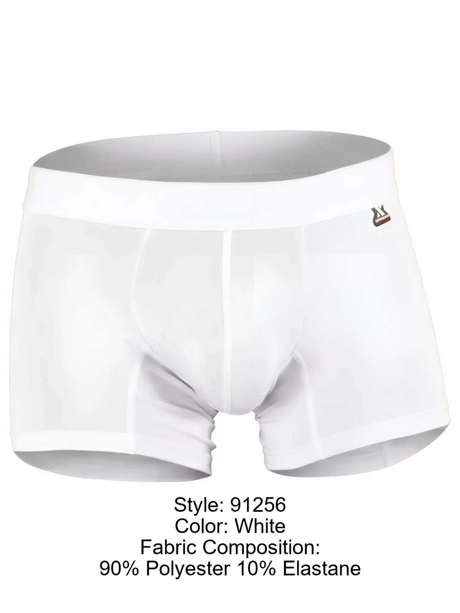 Xtremen white boxer brief with a textured geometric pattern and branded elastic waistband.