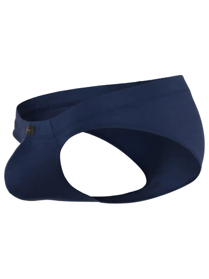 Xtremen navy blue thong with a soft, matte finish and a contoured pouch.