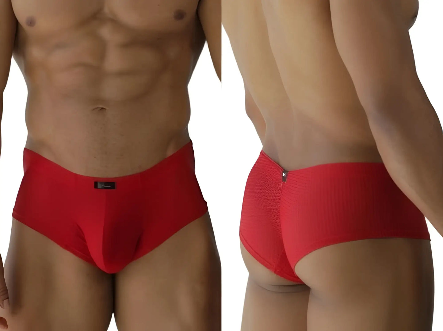 Xtremen 91269 microfiber mesh briefs in red with smooth form-fitting fabric and black brand tag at the waistband