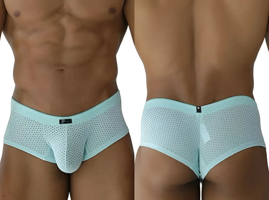 Xtremen 91269 microfiberglass mesh briefs in seawater color with solid waistband and small black logo on front