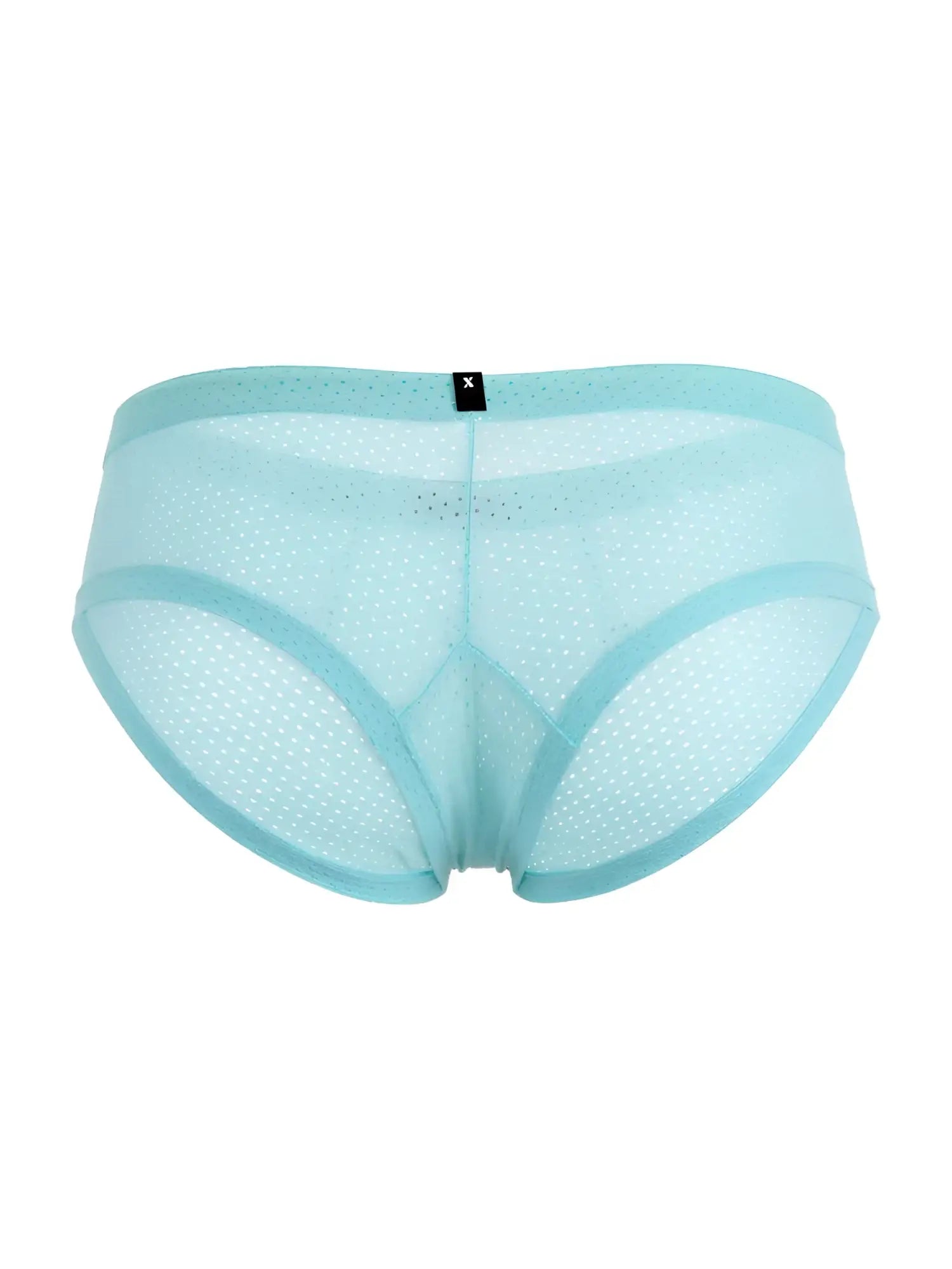 Xtremen 91269 seawater light blue microfiber mesh briefs with subtle dotted pattern and reinforced elastic waistband