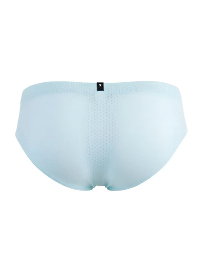 Xtremen 91270 microfiber mesh briefs in seawater color with a subtle perforated texture and black brand tag at the waistband