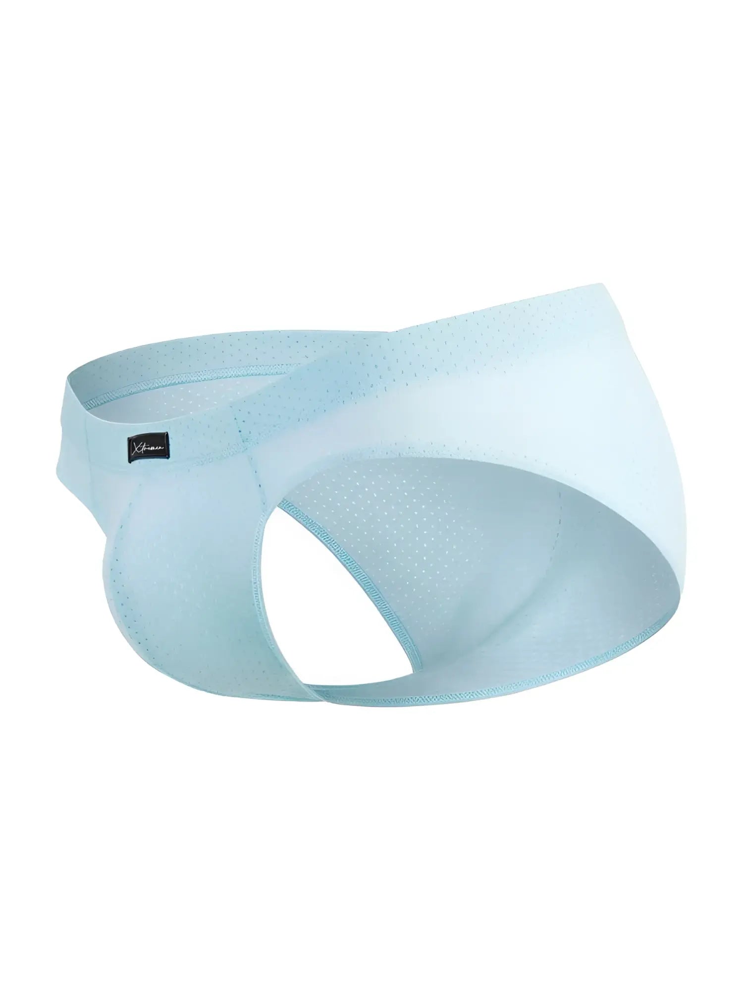 Xtremen 91270 microfiber mesh briefs in seawater color with light blue perforated texture and sleek modern design