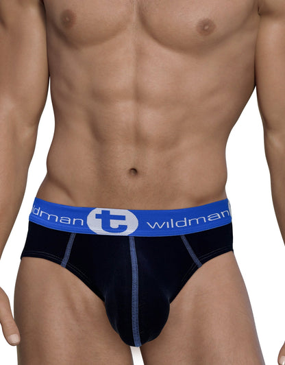 WildmanT Big Boy Pouch Cotton Brief Black and Blue - SeductiveUtopia.net