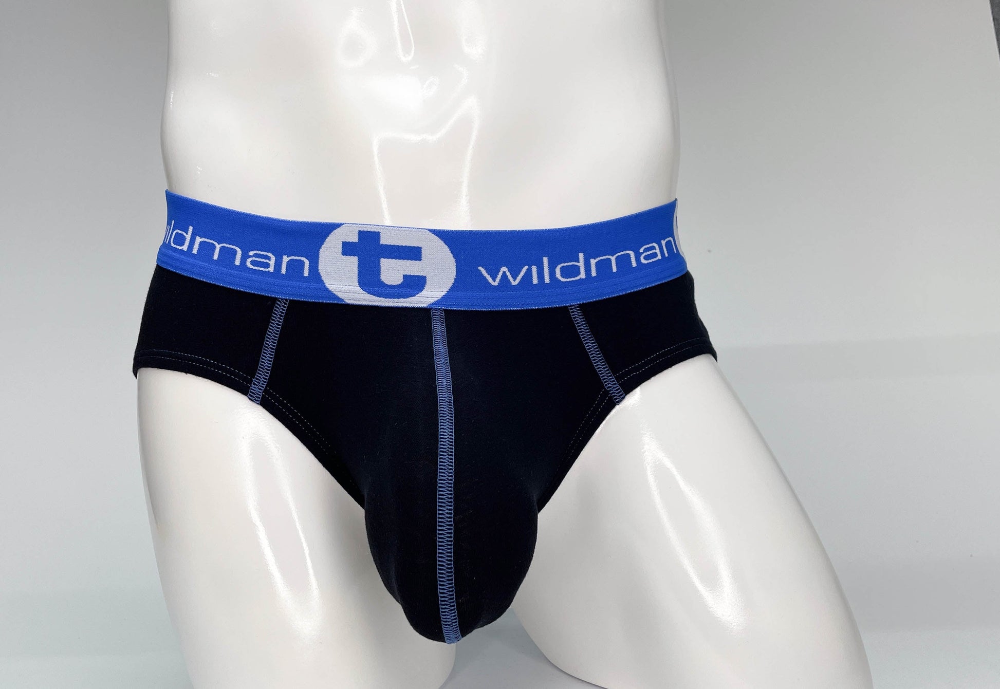 WildmanT Big Boy Pouch Cotton Brief Black and Blue - SeductiveUtopia.net