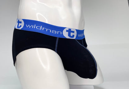 WildmanT Big Boy Pouch Cotton Brief Black and Blue - SeductiveUtopia.net